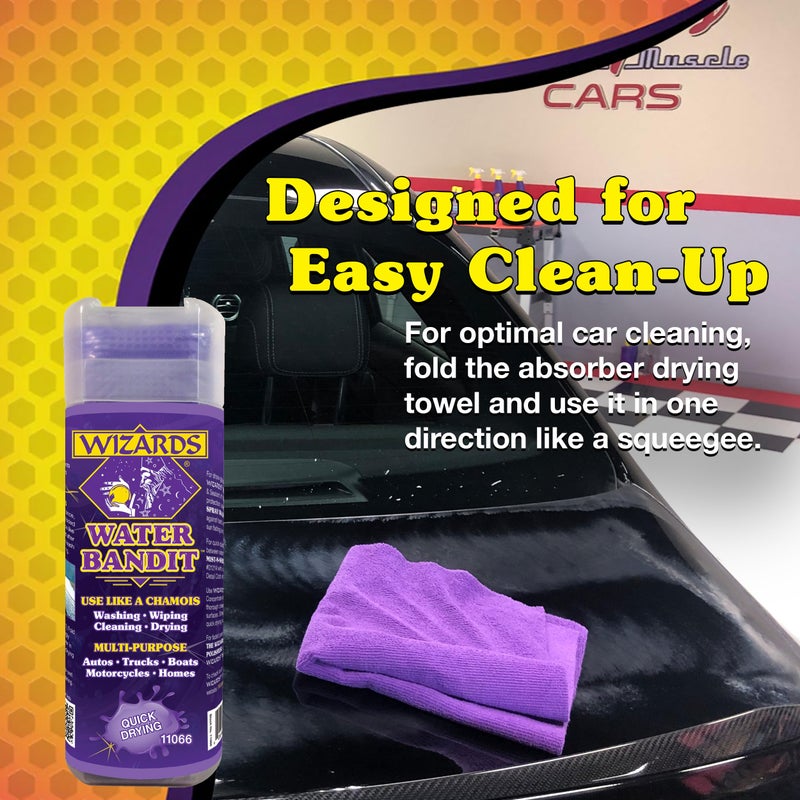 Wizards Water Bandit - Multi Purpose Synthetic Drying Chamois for Autos, Trucks, Boats, Motorcycles, and Homes - Machine Washable Car Drying Towel - King Sized Chamois Cloth For Car - 27 x17 Inches - Image 5